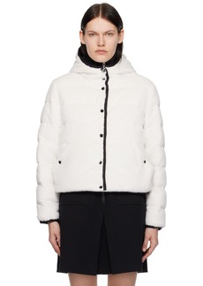 Moncler White Malp Faux-Fur Down Jacket