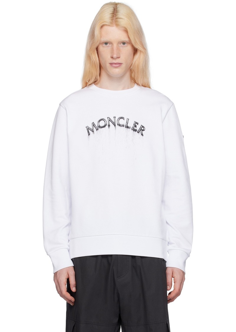 Moncler White Printed Sweatshirt