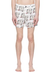 Moncler White Printed Swim Shorts