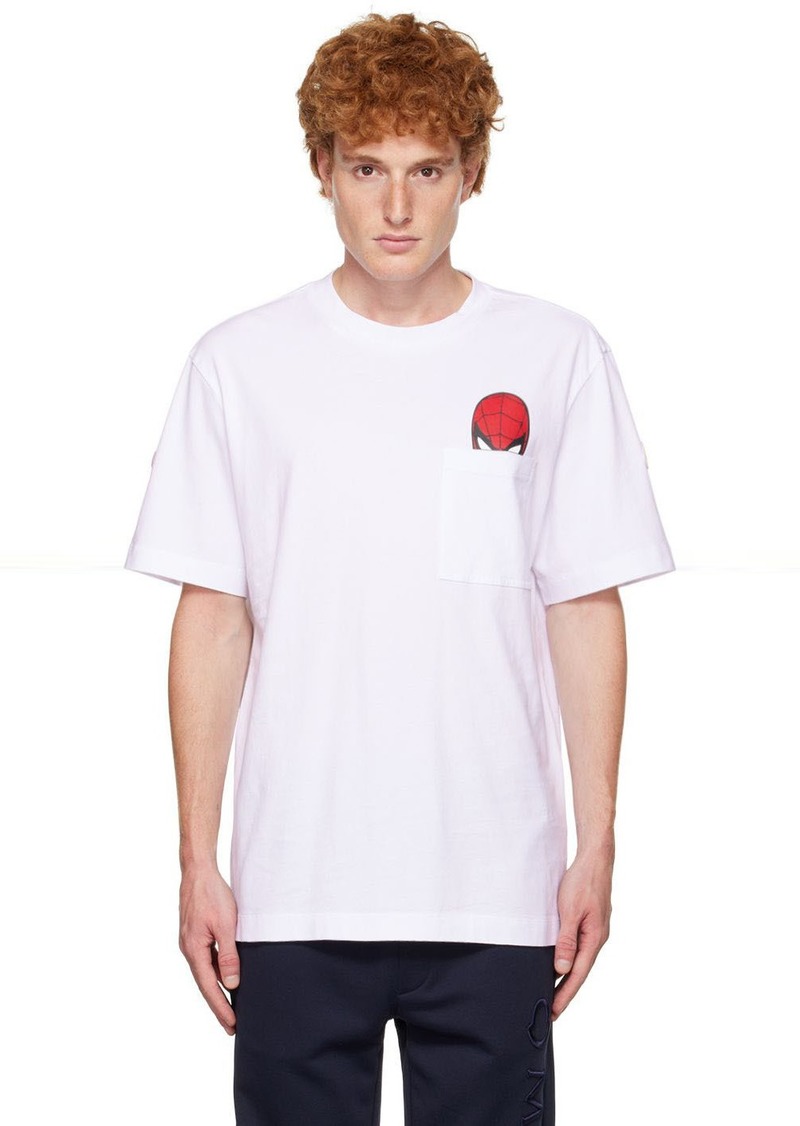 Moncler White Spider-Man Motif T-Shirt