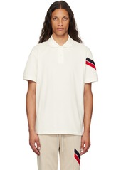 Moncler White Stripe Polo