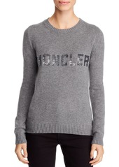 Moncler Wool & Cashmere Sequin Logo Sweater