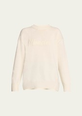 Moncler Wool Cashmere Embroidered Logo Sweater