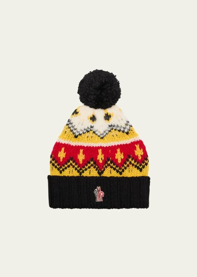 Moncler Wool Knit Beanie with Pom