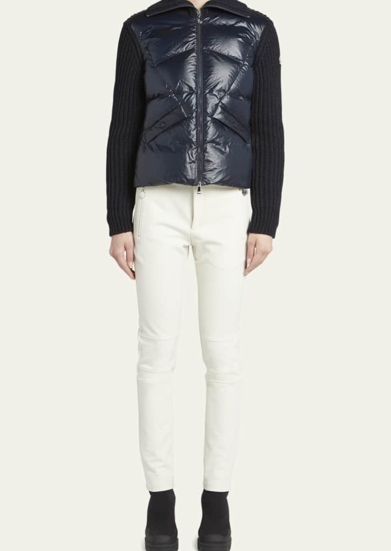 Moncler Wool Knit Cardigan with Puffer Front