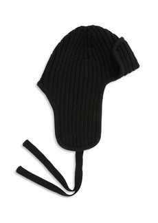 Moncler Wool Ribbed Aviator Hat