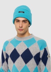 Moncler X Frgmt Logo Wool Rib Beanie Hat