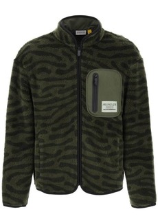 Moncler x salehe bembury teddy pile sweatshirt with fingerprint motif