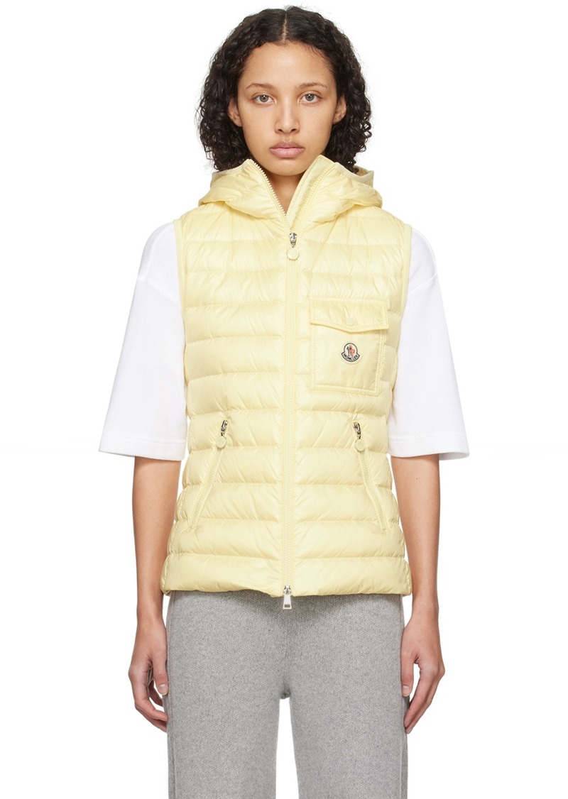 Moncler Yellow Glygos Down Vest