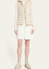 Moncler Zip-Front Tweed Short Skirt