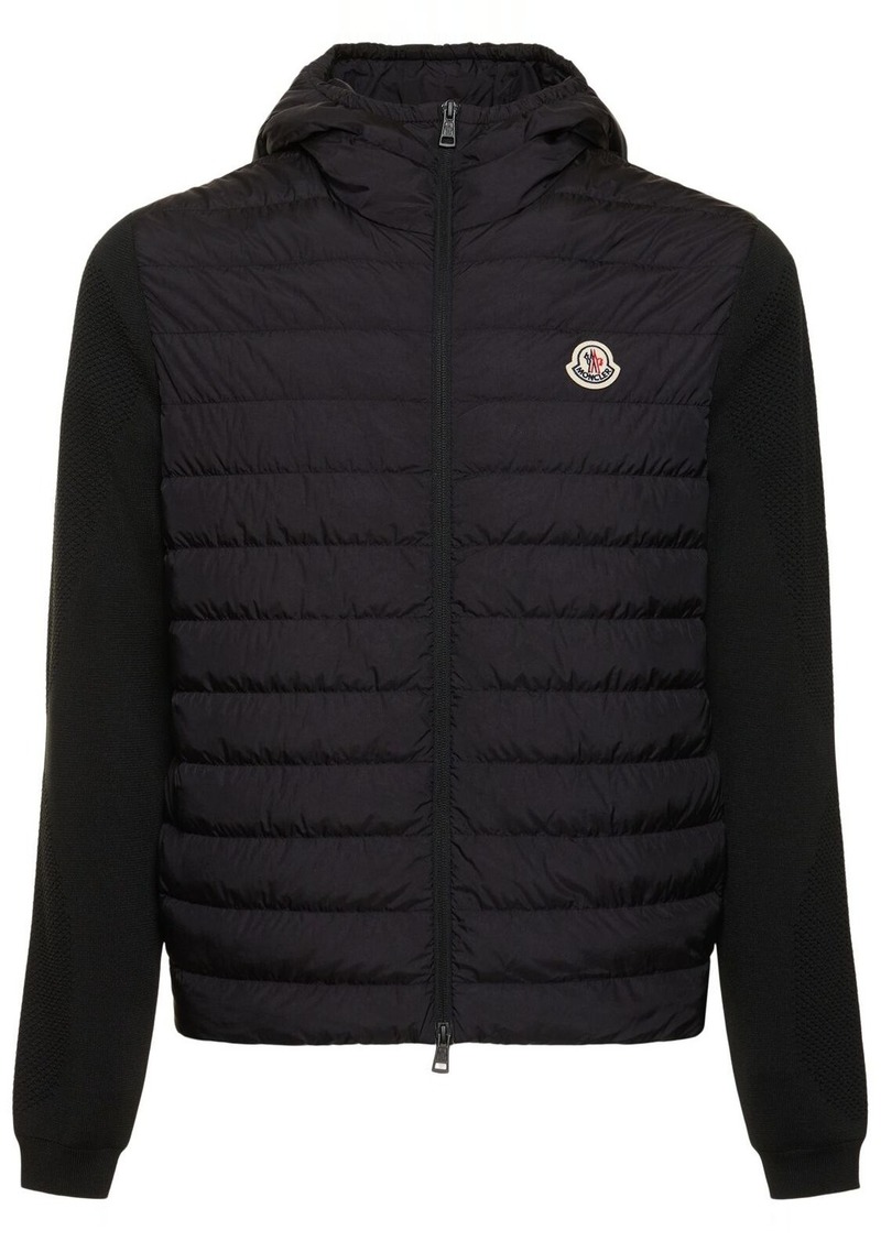 Moncler Nylon Zip-up Cardigan Down Jacket