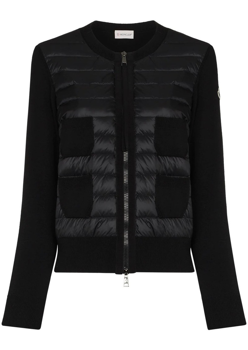 Moncler padded-panel knitted cardigan