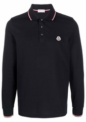 Moncler patch-detail long-sleeved polo shirt