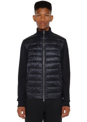 Moncler Quilted Nylon Tricot Down Sweater