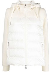 Moncler quilted-panel hooded cardigan