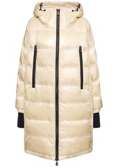 Moncler Rochelair Long Nylon Laqué Down Jacket