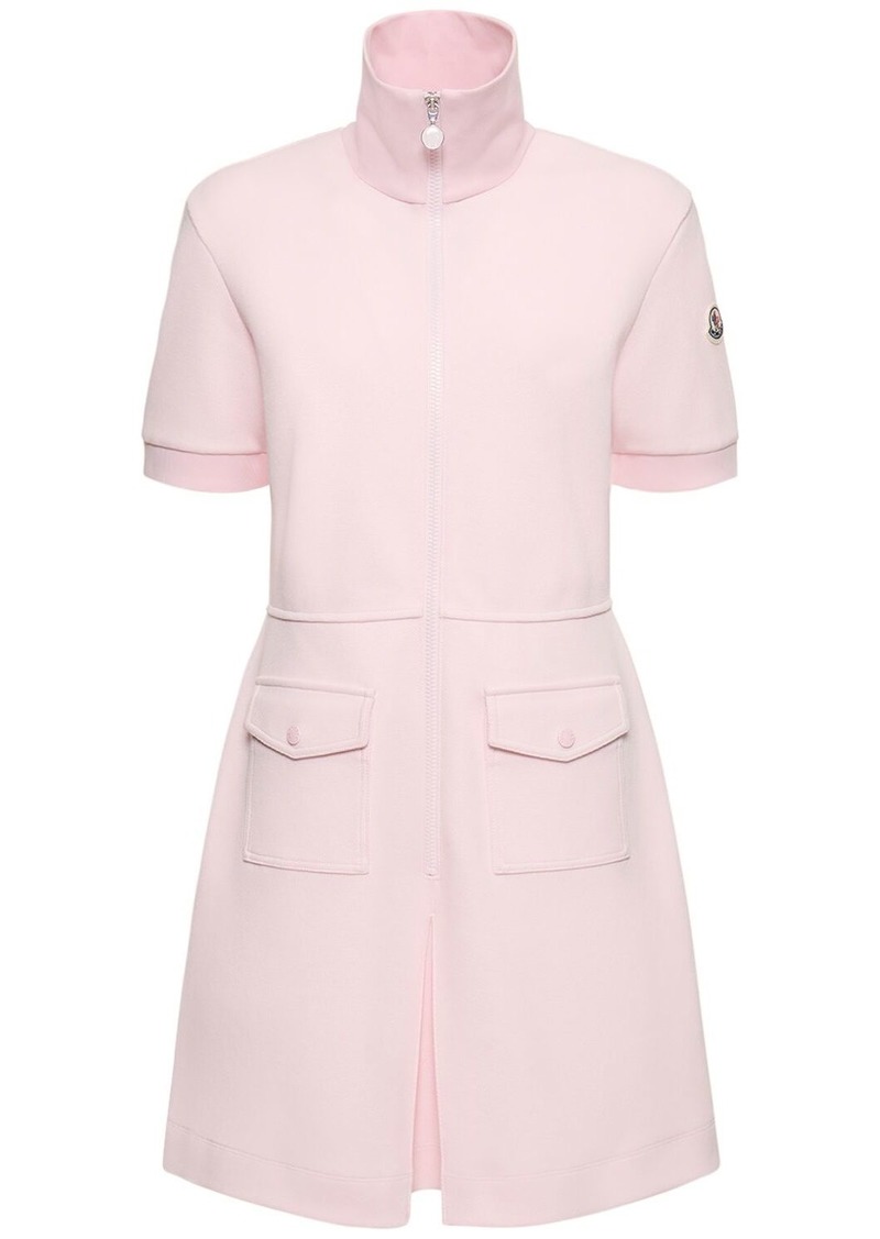 Moncler Stretch Cotton Blend Piquet Polo Dress