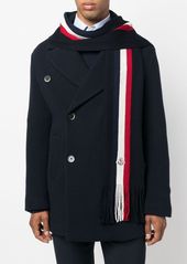 Moncler stripe-detail logo-patch scarf