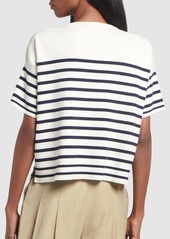 Moncler Striped Cotton T-shirt W/ Logo