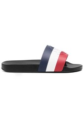 Moncler striped logo-embossed slides