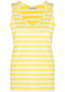 Moncler striped logo-print tank top