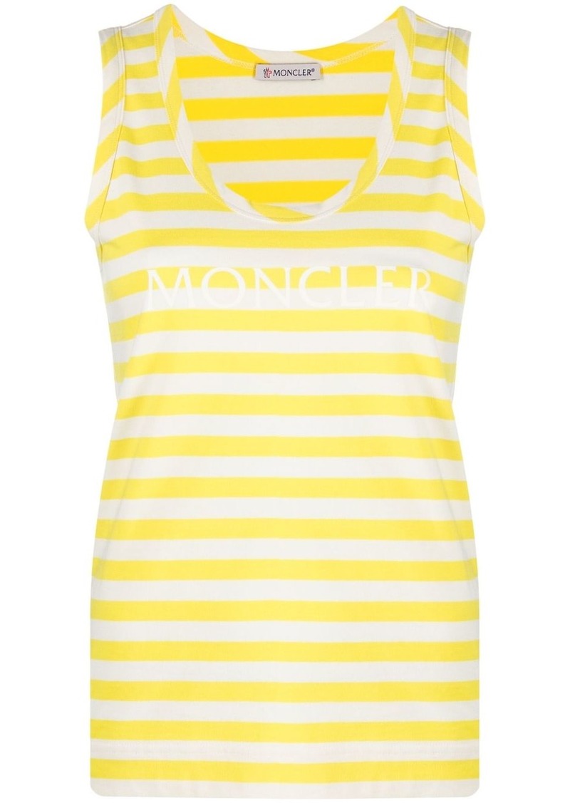 Moncler striped logo-print tank top