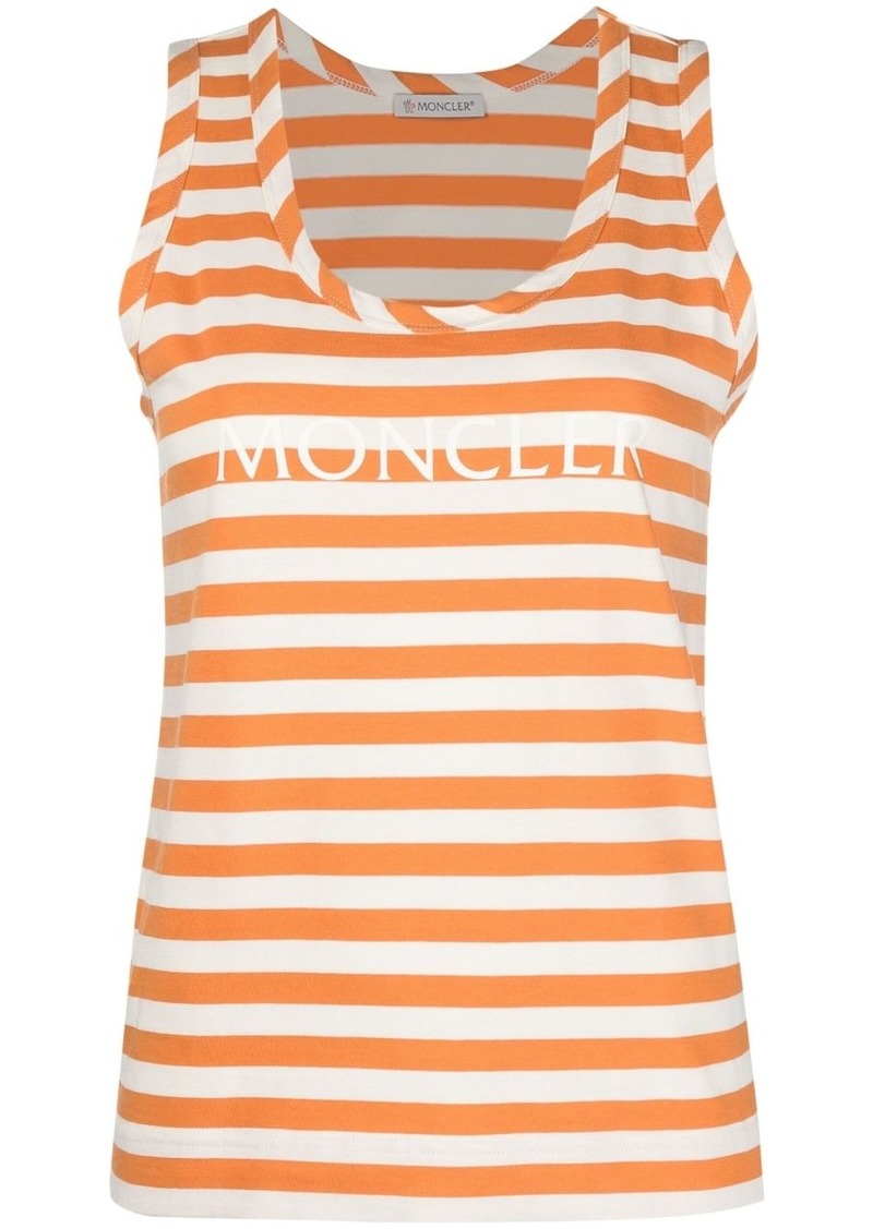 Moncler striped logo-print tank top