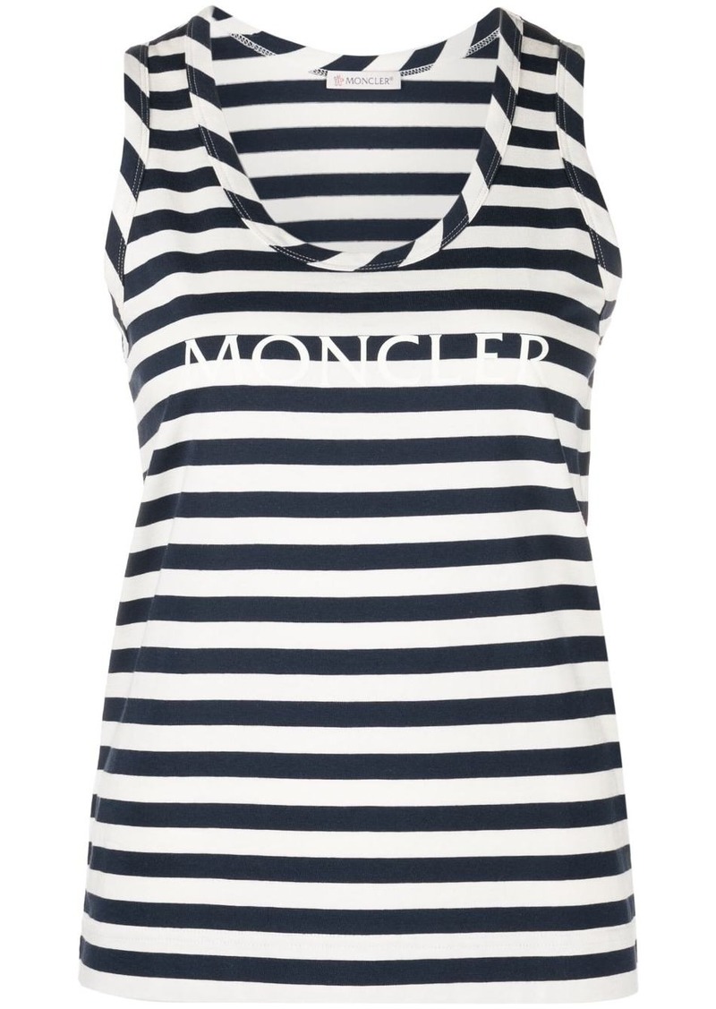 Moncler striped logo-print tank top