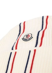 Moncler Tricolor virgin wool beanie