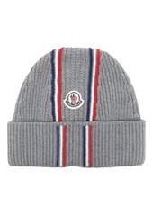 Moncler Tricolor virgin wool beanie