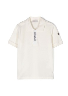 Moncler White Logo Polo