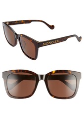 Women's Moncler 55mm Square Sunglasses - Dark Havana/ Roviex