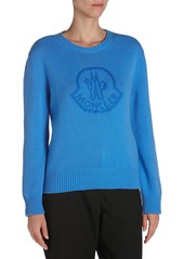 Moncler Womens Ribbed Trim Ribbed Knit Crewneck Sweater