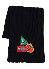 Moncler Wool Knit Scarf W/ Patches