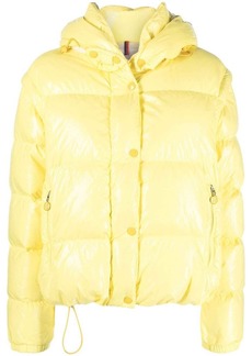 Moncler Yellow Hooded Puffer Jacket