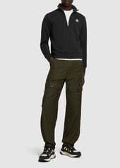 Moncler Zip-up Cotton Turtleneck Sweatshirt