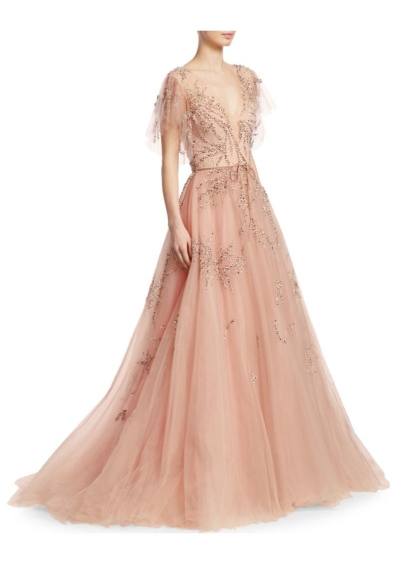 embellished tulle gown