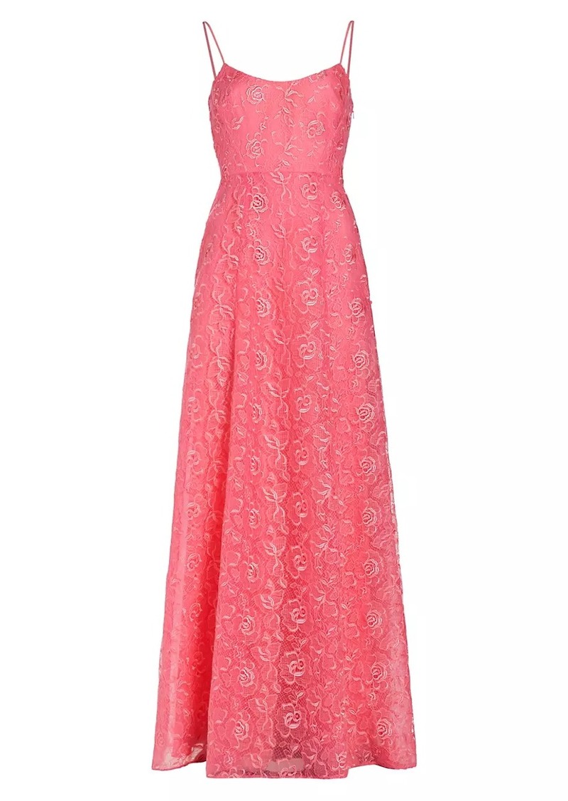 ML Monique Lhuillier Linda Floral Lace Gown