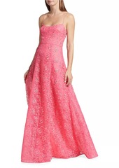 ML Monique Lhuillier Linda Floral Lace Gown