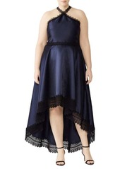 Monique Lhuillier Mikado Satin High Low Dress