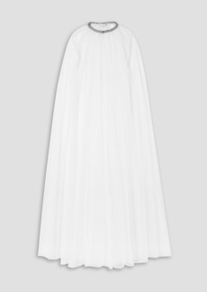 MONIQUE LHUILLIER - Brie crystal-embellished point d'esprit cape - White - M