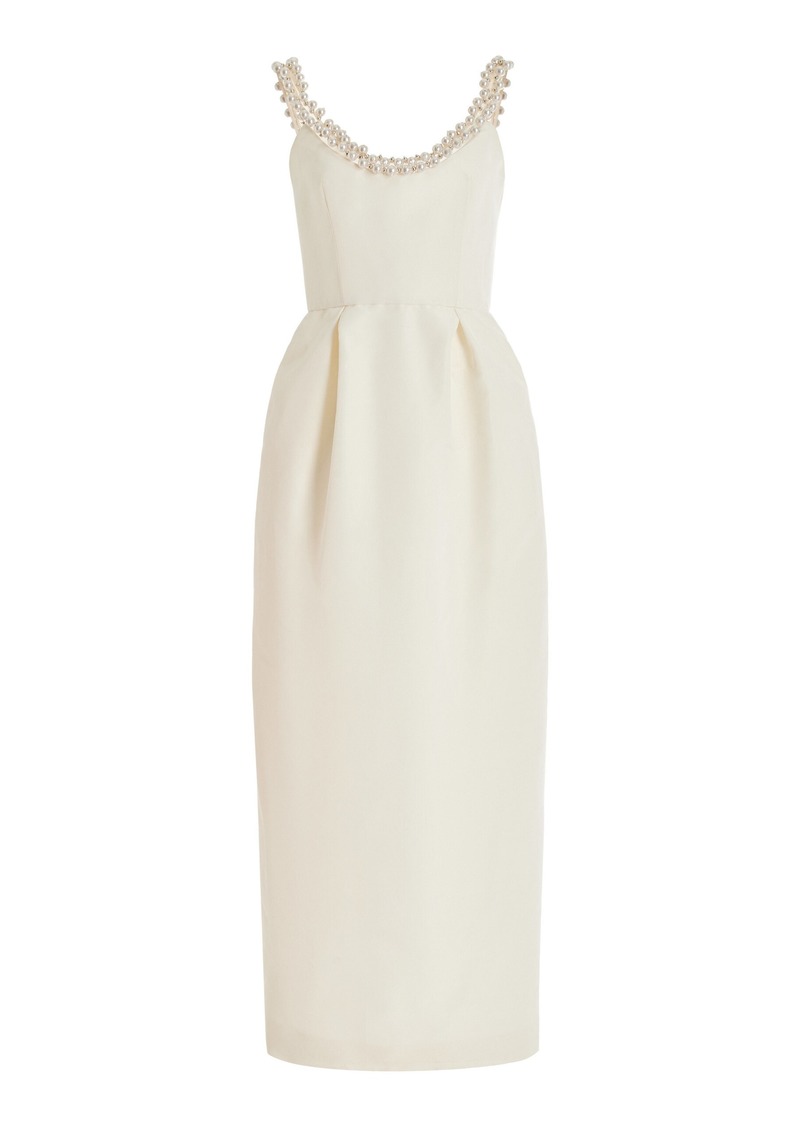 Monique Lhuillier - Embellished Silk Maxi Dress - Ivory - US 2 - Moda Operandi