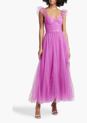 MONIQUE LHUILLIER - Glittered tulle gown - Purple - US 2