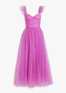 MONIQUE LHUILLIER - Glittered tulle gown - Purple - US 6