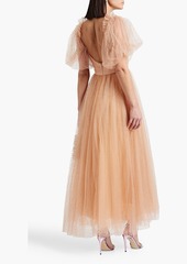 MONIQUE LHUILLIER - Glittered tulle midi dress - Pink - US 2