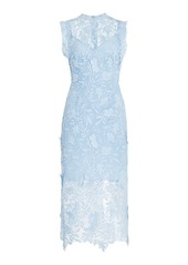 Monique Lhuillier - Guipure-Lace Midi Dress - Blue - US 6 - Moda Operandi