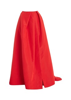 Monique Lhuillier - Pleated Silk Faille Ball Skirt - Red - US 0 - Moda Operandi