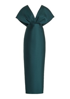 Monique Lhuillier - Sculptural Silk-Blend Column Gown - Dark Green - US 6 - Moda Operandi