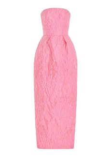 Monique Lhuillier - Strapless Jacquard Gown - Pink - US 2 - Moda Operandi