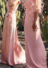 Monique Lhuillier - Women's Crepe Satin Bias Gown - Pink - Moda Operandi